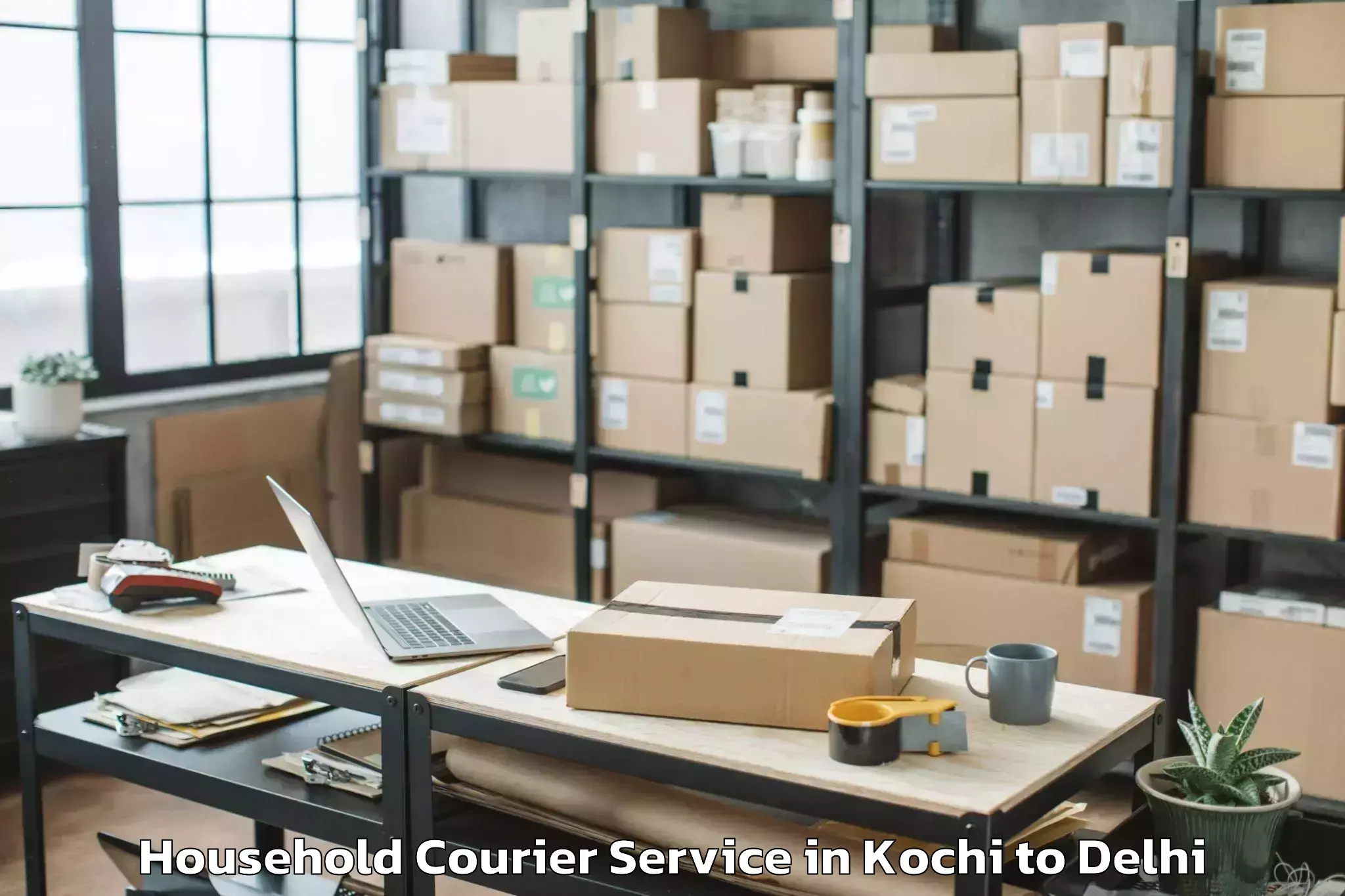 Book Kochi to V3s East Centre Mall Household Courier Online